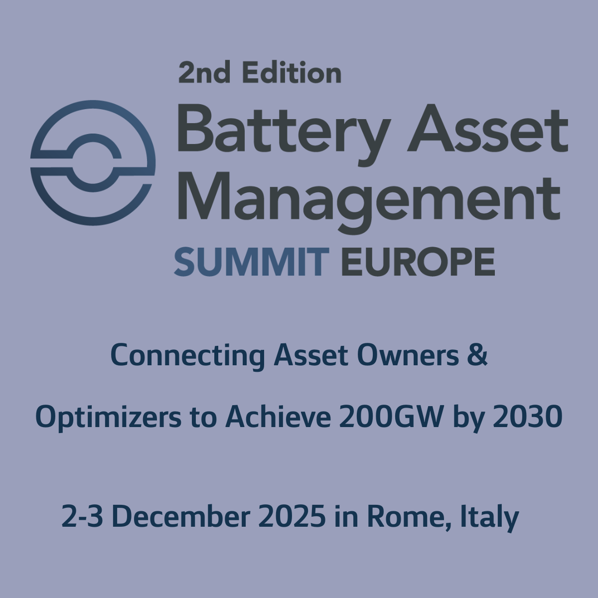 Battery Asset Management Summit 2025 Rome