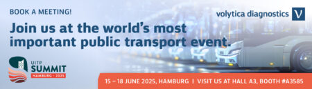 Battery diagnostics for e-buses at UITP Summit 2025 – volytica banner